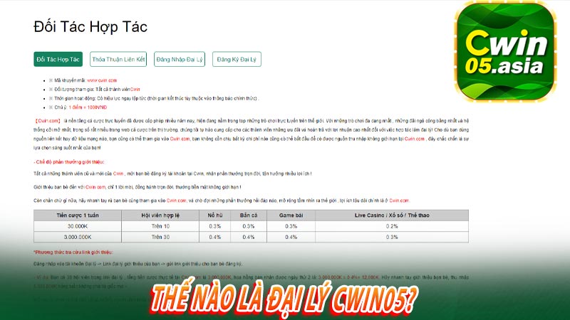 Thế nào là đại lý cwin05?